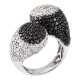 Toi-et-Moi Ring mit weißen und schwarzen Brillanten - photo 1