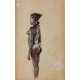 HEIMS, ERNST M. (1886-1922, deutscher Künstler der Kolonialzeit), "Afrikanerin in Chochoe-Togo", - Foto 1