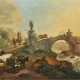 Nicolaes Berchem, Umkreis bzw. Nachfolge - Südliche Landschaft mit Bauern bei einer Steinbrücke - photo 1