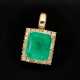 Außergewöhnlich großer Smaragd/Diamant-Goldschmiedeanhänger, seltener Smaragd von ca. 40ct sowie ca. 4,42ct Diamanten - Foto 1