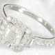 Ring: hochfeiner Diamant/Solitärring, seltener Schliff "Square Emerald", 1,2ct Faint(K)/VVS, GIA - photo 1