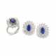 SAPPHIRE AND DIAMOND RING AND EARRING SET - фото 1