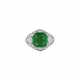 EMERALD AND DIAMOND RING MOUNTED BY CARTIER - photo 1