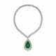 EMERALD AND DIAMOND NECKLACE AND PENDANT-BROOCH - Foto 1