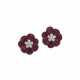 VAN CLEEF & ARPELS RUBY AND DIAMOND `MYSTERY-SET` FLOWER EARRINGS - фото 1