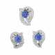 CARTIER THREE SAPPHIRE AND DIAMOND CLIP-BROOCHES - photo 1