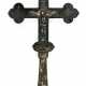 RUSSIAN SILVER BENEDICTION CROSS WITH APPLIQUE CHRIST CORPUS - фото 1