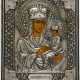 FINELY PAINTED RUSSIAN ICON WITH SILVER OKLAD SHOWING THE MOTHER OF GOD 'THE SURETY OF SINNERS' - фото 1