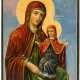 RARE GREEK ICON SHOWING ST. ANNA AND HER DAUGHTER MARY - photo 1