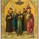 LARGE RUSSIAN GOLD GROUND ICON SHOWING SELECTED SAINTS - photo 1
