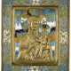 SIX TIMES ENAMELLED RUSSIAN METAL ICON SHOWING THE MOTHER OF GOD SMOLENSKAYA - photo 1