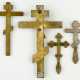 4 RUSSIAN BRASS BENEDICTION CROSSES - photo 1