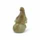 A YELLOW AND RUSSET JADE DOUBLE-GOURD FORM VASE AND COVER - photo 1