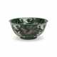 A GREEN, YELLOW, CREAM AND AUBERGINE-GLAZED BISCUIT BOWL - фото 1