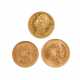 Kleines GOLDLOT 3 Münzen, ca. 19,66 g fein, bestehend aus - photo 1