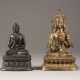 ZWEI SITZENDE FIGUREN VON BUDDHA AUS BRONZE - photo 1