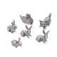 6 Miniaturtierfiguren aus Silber, 20./21. Jh. - Foto 1