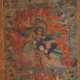 Thangka des Pelden Lhamo auf Maultier und Gebetsfahne mit sechs Darstellung des Heruka - фото 1