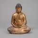 Buddha Amida im Meditationssitz aus Keramik mit Lackfassung - photo 1