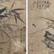 Zwei Tuschmalereien auf Papier mit Darstellung von Bambus and Orchidee - photo 1