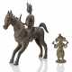 Bronze eines Reiters auf Pferd und Bronze des vierarnige Ganesha - Foto 1