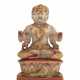 Skulptur des Brahma aus Marmor teils mit goldfarbener und roter Lackfassung - фото 1