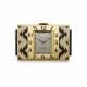 CARTIER, A VERY FINE AND RARE 18K YELLOW GOLD AND ENAMEL “SHUTTER” TRAVEL CLOCK - фото 1