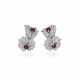 CARTIER RUBY AND DIAMOND FLOWER EARRINGS - photo 1
