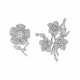 TWO DIAMOND FLOWER BROOCHES - photo 1