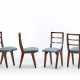 Four solid wood chairs, upholstered and light blue fabric covered seat - Foto 1
