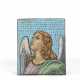 Mosaic with polychrome glass tiles depicting the face of an angel - фото 1