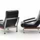 Pair of black leatherette armchairs - фото 1