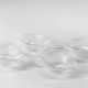 Four half filigree lattimo colorless transparent blown glass leaves - фото 1