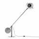 Chromed metal rocker arm floor lamp, spherical adjustable lampshade - фото 1