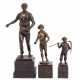 IFFLAND, FRANZ, u.a. 19th/20th c., mixed lot of 3 bronze figures at agricultural activity, - фото 1