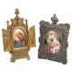 TWO MINIATURE MARY PAINTINGS ON PORCELAIN, - фото 1
