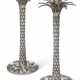 A PAIR OF SILVER PALM TREE-FORM CANDLESTICKS - фото 1
