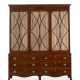 A FEDERAL MAHOGANY VENEERED AND INLAID LIBRARY BREAKFRONT BOOKCASE - фото 1