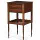 A FEDERAL FIGURED MAPLE AND FLAME BIRCH INLAID-MAHOGANY TWO-DRAWER WORK TABLE - photo 1