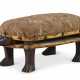 AN UPHOLSTERED AND PAINTED MAPLE FOOTREST IN THE FORM OF A TURTLE - photo 1