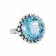 KURTZ Ring with fine aquamarine ca. 21 ct and diamonds, total ca. 1 ct, - Foto 1