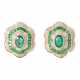 Earrings with emeralds and diamonds of total ca. 0,28 ct - фото 1
