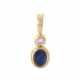Pendant with sapphire cabochon crowned by diamond ca. 0,2 ct, - Foto 1