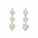 Stud earrings each with 3 brilliant-cut diamonds, all 6 together approx. 1.3 ct, - Foto 1