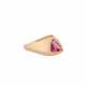 Ring with raspberry tourmaline and diamonds total ca. 0,15 ct, - photo 1