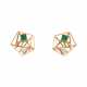 Pair of stud earrings with tsavorites and diamonds - photo 1