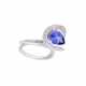 Ring with tanzanite drops and diamonds total ca. 0,1 ct, - фото 1