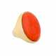 Ring with oval precious coral 25x17 mm, - photo 1