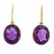 Earrings with oval faceted amethysts, - Foto 1