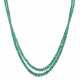 2-rhg necklace of faceted emerald rondelles, - photo 1